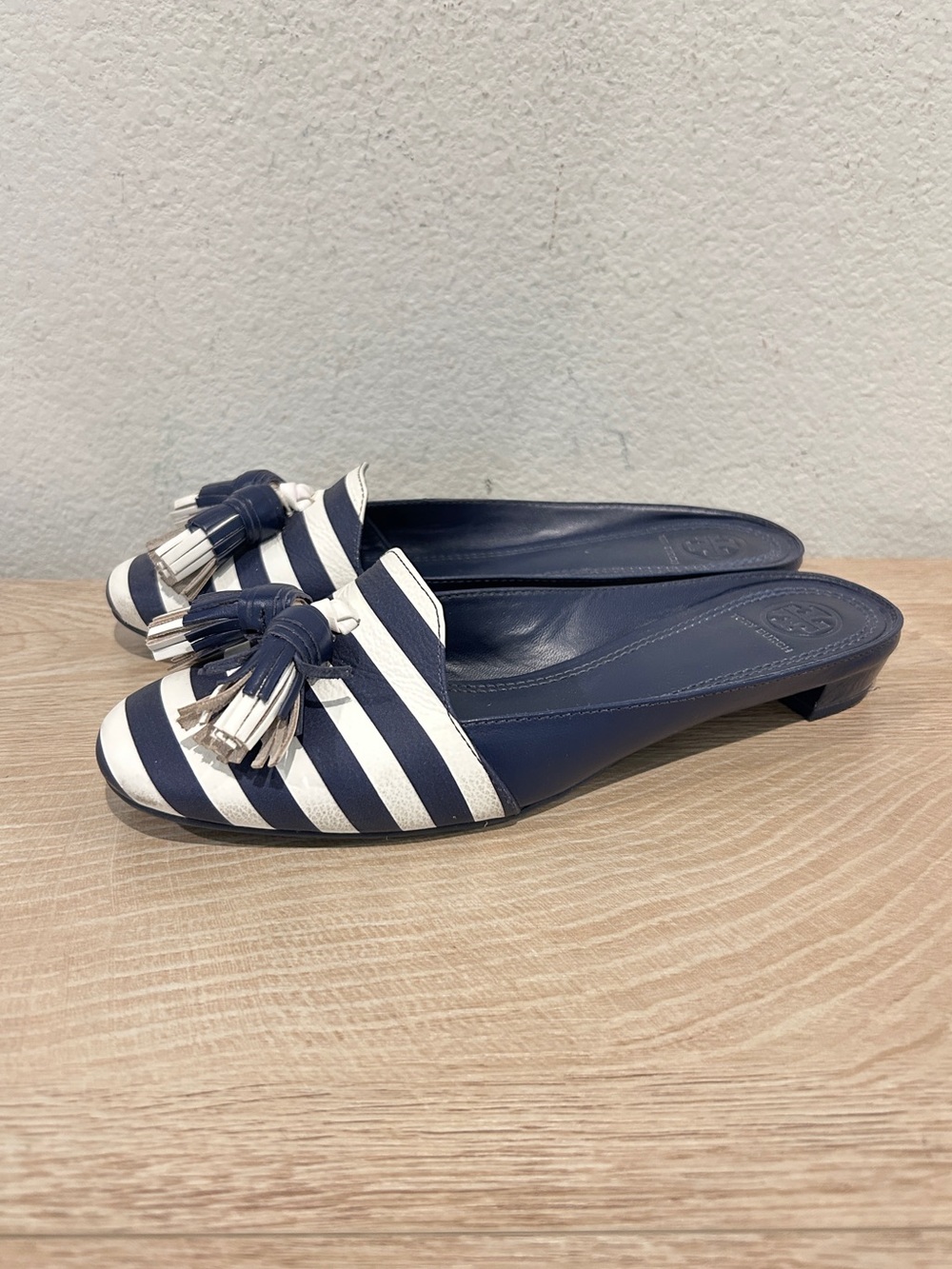TORY BURCH MARITIME NAUTICAL TASSEL MULES, Size 7.5, $289 Retail